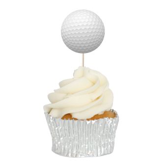 Golf Ball Cupcake Toppers - 12pk