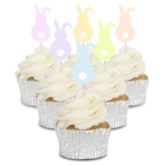 Pastel Bunny Cupcake Toppers - 12Pk
