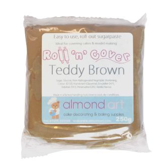 Teddy Bear Brown Ready Coloured Roll 'n' Cover Sugarpaste - 250g