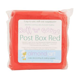 Post Box Red Ready Coloured Roll 'n' Cover Sugarpaste - 250g