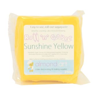 Sunshine Yellow Ready Coloured Roll 'n' Cover Sugarpaste - 250g