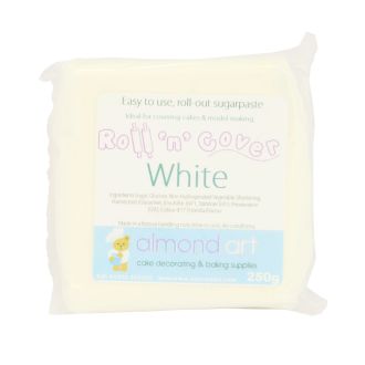 White Ready Coloured Roll 'n' Cover Sugarpaste - 250g