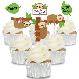 Sloth Cupcake Toppers - 12pk