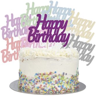 Large Happy Birthday Cake Topper