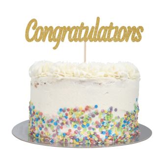 Gold Congratulations Cake Topper