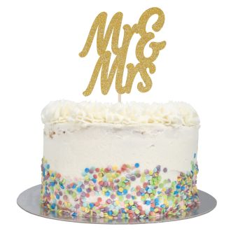 Gold Mr & Mrs Cake Topper