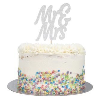 Silver Mr & Mrs Cake Topper