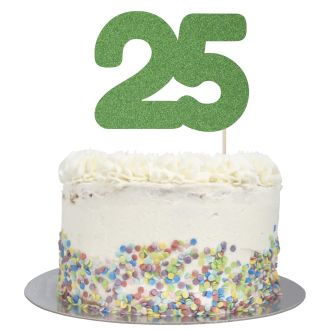 Green Glitter Large Glitter Number 25 Cake Topper