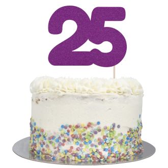 Purple Glitter Large Glitter Number 25 Cake Topper