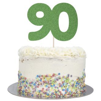 Green Glitter Large Glitter Number 90 Cake Topper
