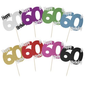 Happy 60th Birthday Cake Topper