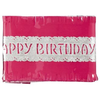 Pink Happy Birthday Cake Frill - 88cm
