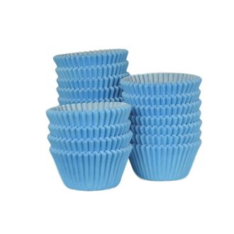 100 Cases Baby Blue Paper Cupcake / Muffin Cases