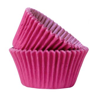 25 Cases Hot Pink Paper Cupcake / Muffin Cases