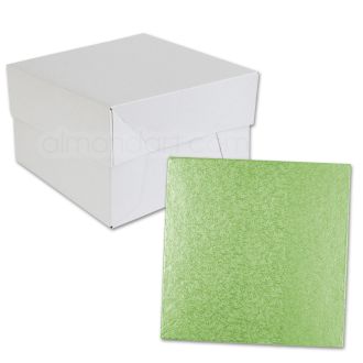 Square Pale Green Cake Drum and Box