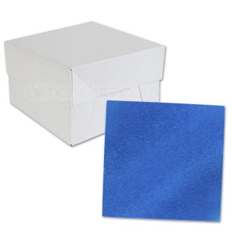 Square Royal Blue Cake Drum and Box