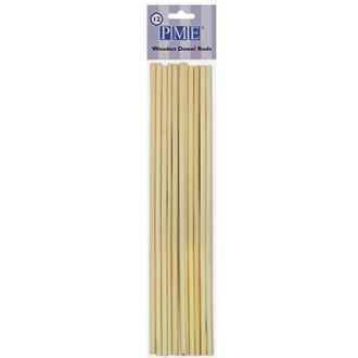 PME 12" Wooden Dowel Rods 12pk