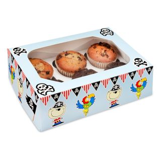 Pirate Cupcake Box - Holds 6