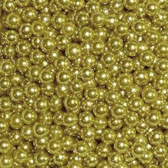 Gold Metallic Sugar Pearls - 6mm - 30g Bag