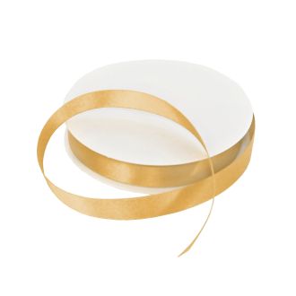 15mm Light Gold Double Sided Satin Ribbon - 25m Roll