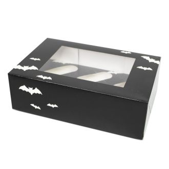 Halloween Bat Cupcake Box - Holds 6