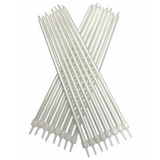 Extra Tall Pearlescent White Candles with Holders - 16 Pack