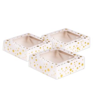 Gold Star Small Square Treat Box - Pack of 3