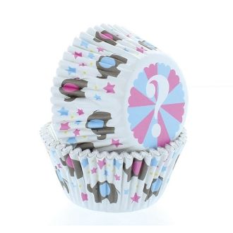 Baby Elephants Baked with Love Cupcake Cases 50mm - 50pk