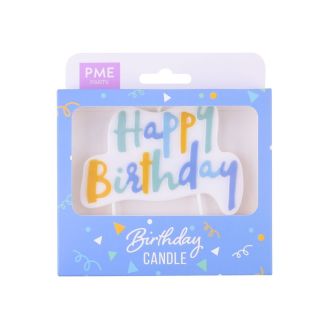 PME Happy Birthday Pastel Blue Candle