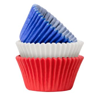 Red White & Blue Mix Cupcake/Muffin Cases 75/pk