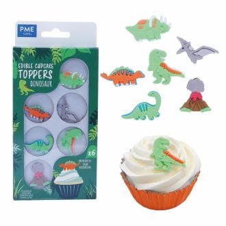 Edible Dinosaur Cupcake Topper Decorations - 6pk