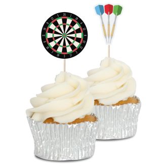 Darts & Dartboard Cupcake Toppers - 12pk
