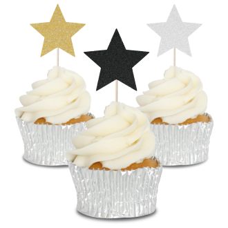 Mixed Star Cupcake Toppers - 12pk