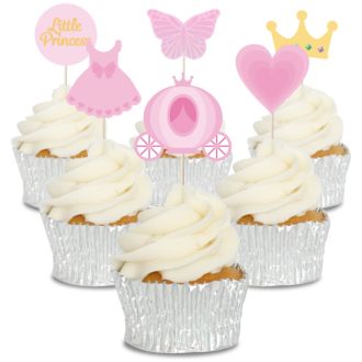 Princess Themed Cupcake Toppers - 12pk