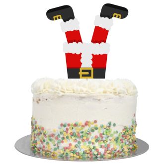 Santa's Legs Chirstmas Cake Topper