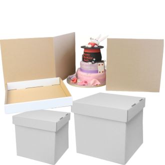 1x12" 1x14" 1x16" Stack 'n' Pack Cube Cake Boxes