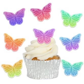 Edible Wafer Two Tone Butterfly Cupcake Toppers - 24pc