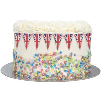 Edible Wafer Union Jack Bunting Cake Decoration/Cupcake Toppers - 36pc