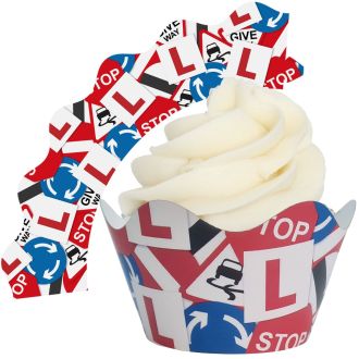 Learner Driver Traffic Signs Cupcake Wrappers - 12Pk