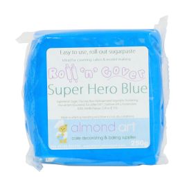 Super Hero Blue Ready Coloured Roll 'n' Cover Sugarpaste - 250g