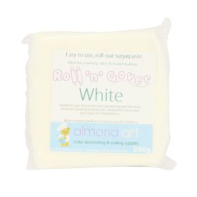 White Ready Coloured Roll 'n' Cover Sugarpaste - 250g