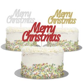Large Merry Christmas Cake Topper