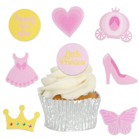 Edible Wafer Princess Themed Cupcake Toppers - 24pc