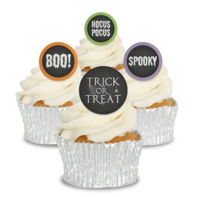 Edible Wafer Trick or Treat Cupcake Toppers - 24pc