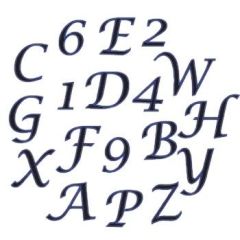 Alphabet & Number Cutter Set - Script - Upper Case