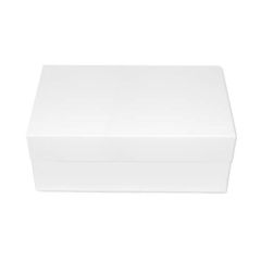 12" x 16" x 6" - Oblong White Folding Box & Lid