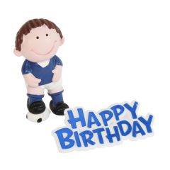 Blue Cutie Character Footballer and Motto