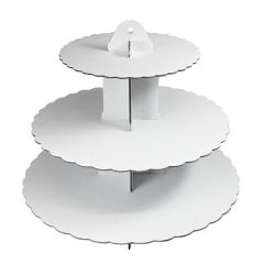 3 Tier Plain White Cupcake Stand