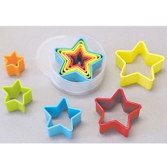 Plastic Star Cookie Cutters - Set of 5