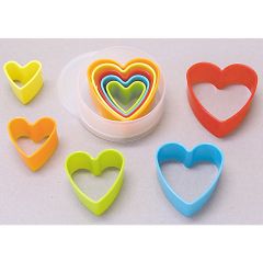 Plastic Heart Cookie Cutters - Set of 5